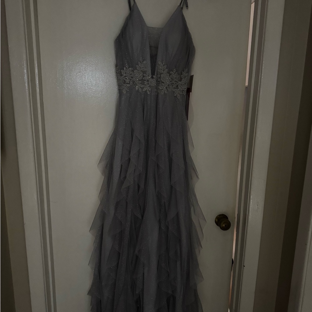 Elegant Gray Evening Gown